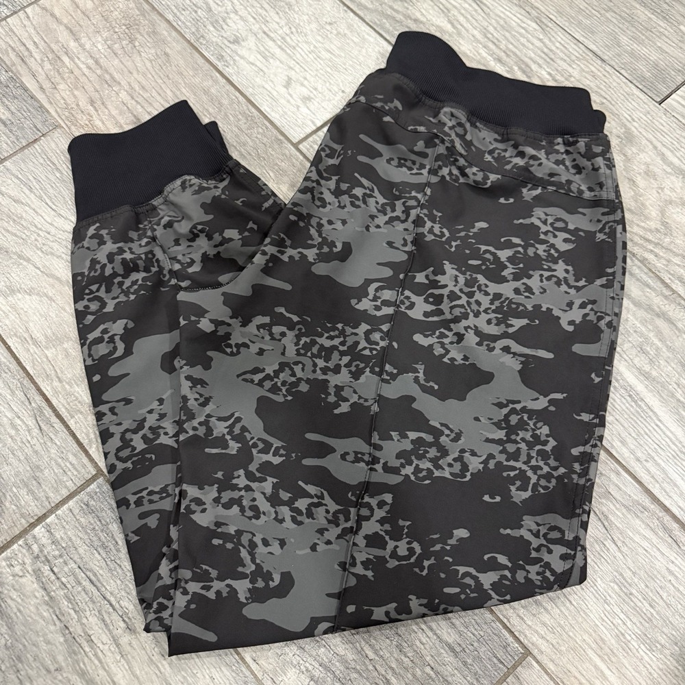 Calvin Klein Women's Performance Printed Jogger Pants Camo Charcoal Size Large